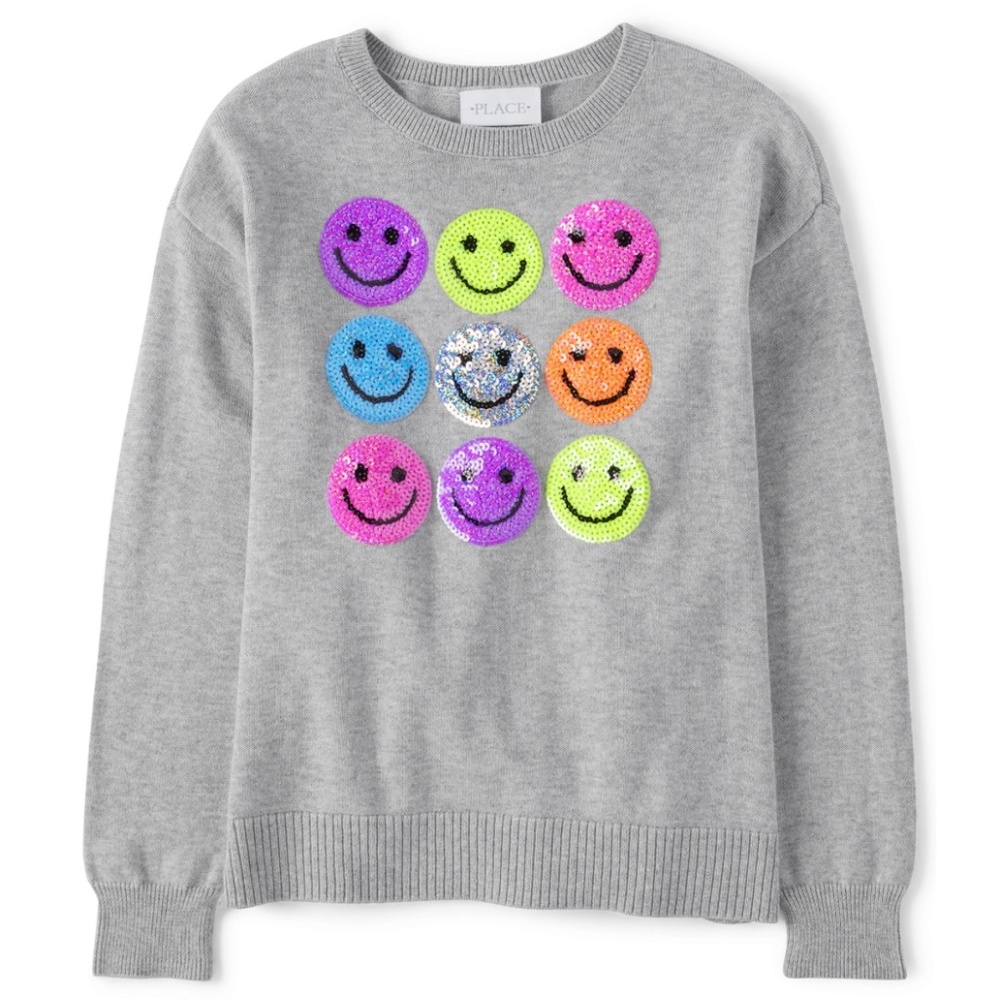 NEW! The Children’s Place Girls Sequin Sparkle Smiley Top Sizes 10 & 14